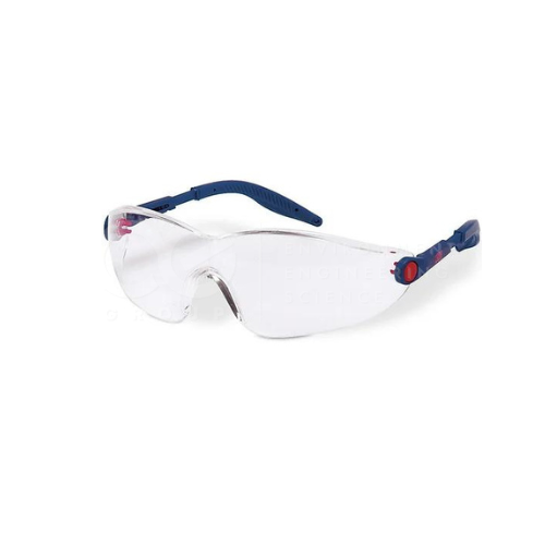 3M 2740 Safety Eyeglass Sporty Blue Frame- Anti Scratch, Anti Fog