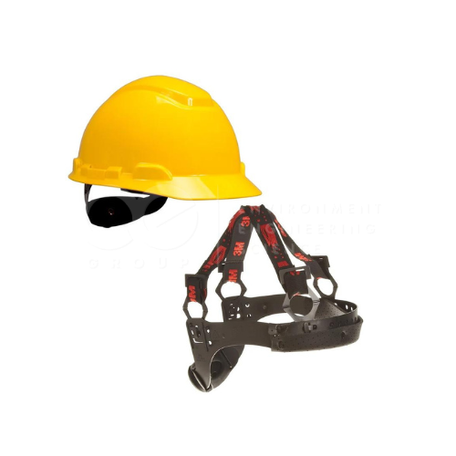 3M H-702R Hard Hat , Yellow 4-Point Ratchet Suspension